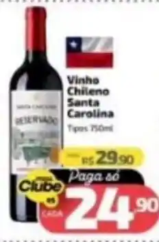 Supermercado Jacomar Vinho Chileno Santa Carolina oferta