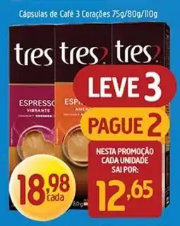 Supermercados Guanabara Cápsulas de Café 3 Corações oferta