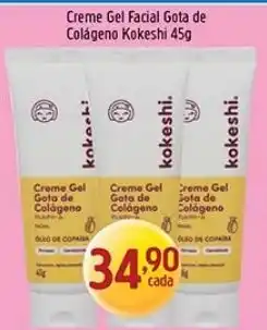 Supermercados Guanabara Creme Gel Facial Gota de Colágeno Kokeshi oferta