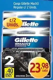 Supermercados Guanabara Carga gillette mach3 regular c/2 unids. oferta