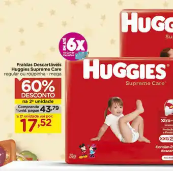 Carrefour Fraldas Descartavel Huggies Supreme Care oferta