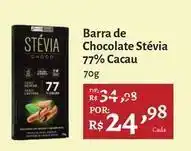 Novo Atacarejo Barra de chocolate stevia 77% oferta