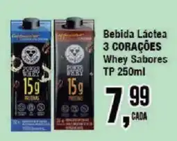 Redeconomia Bebida Láctea 3 Corações Whey Sabores oferta
