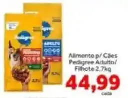 Shibata Supermercados Alimento p/ Cães Pedigree Adulto/ Filhote oferta