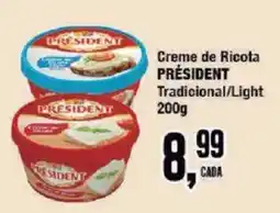 Redeconomia Creme de Ricota Président Tradicional/Light oferta