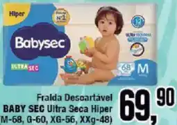 Redeconomia Fralda descartável baby sec ultra seca hiper oferta