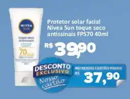 Supermercados Savegnago Protetor solar facial Nivea Sun toque seco antissinais oferta