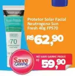 Supermercados Savegnago Protetor solar facial neutrogena sun fresh oferta