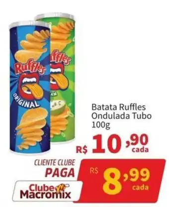 Batata ruffles ondulada tubo