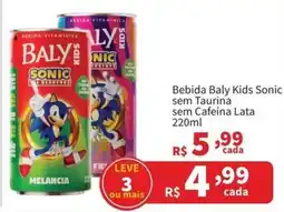 Macromix Atacado Bebida Baly Kids Sonic sem Taurina sem Cafeína Lata oferta
