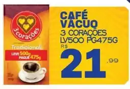 Supermercado Vitorino Café vacuo 3 corações oferta