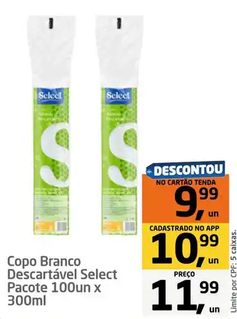 Copo branco descartável select