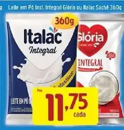 Supermercados Guanabara Leite em Pó Inst. Integral Glória ou Italac Sachê 360g oferta