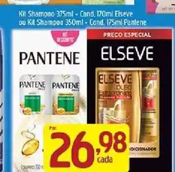 Supermercados Guanabara Kit Shampoo 375ml + Cond. 170ml Elseve ou Kit Shampoo 350ml + Cond. 175ml Pantene oferta