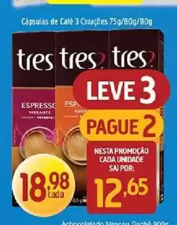 Supermercados Guanabara Cápsulas de Café 3 Corações oferta