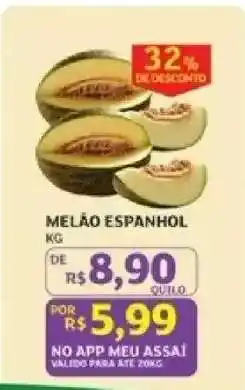 Assaí Atacadista Melão Espanhol oferta