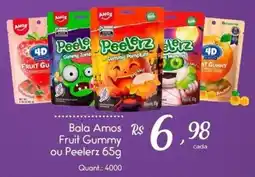 Giassi Supermercados Bala Amos Fruit Gummy ou Peelerz 65g oferta