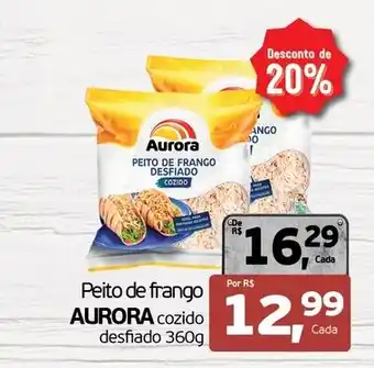 Peito de frango aurora cozido desfiado