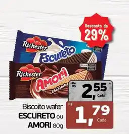 Cometa Supermercados Biscoito wafer escureto ou amori oferta