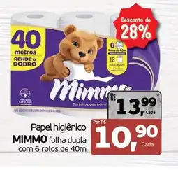 Cometa Supermercados Papel higiênico mimmo folha dupla com 6 rolos de oferta