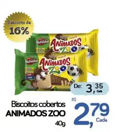 Cometa Supermercados Biscoitos cobertos animados zoo oferta
