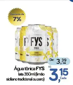 Cometa Supermercados Água tônica FYS lata oferta