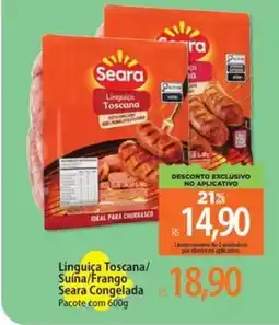 Atacadão Linguiça toscana suína frango seara congelada oferta