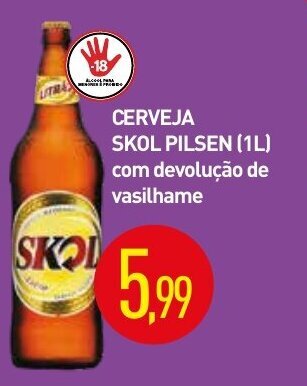 Calvo Atacadista Cerveja Skol Pilsen 1L oferta