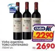 Komprao Atacadista Toro centenario - vinho argentino oferta