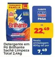 Tonin Superatacado Brilhante - detergente em po sachê limpeza total oferta
