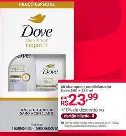 Lojas Americanas Dove - kit shampoo e condicionador oferta