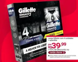 Lojas Americanas Gillette - carga ciliette com 4 unidades oferta