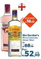 Sam's Club Gin Gordon's Pink ou London dry oferta