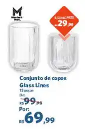 Conjunto de copos glass lines