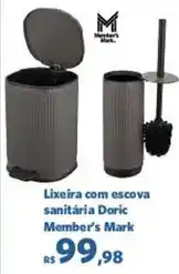 Sam's Club Lixeira com escova sanitária Doric Member's Mark oferta