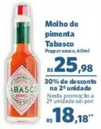 Sam's Club molho de pimenta tabasco oferta