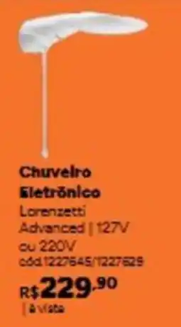 Tumelero Chuveiro Eletrônico Lorenzetti Advanced oferta