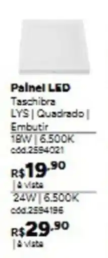 Tumelero Palnel LED Taschibra LYS | Quadrado | Embutir oferta