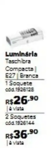Tumelero Luminária Taschira Compacta | E27 | Branca oferta