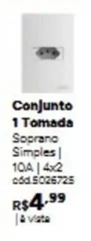 Tumelero Conjunto 1 Tomada Soprano Simples oferta