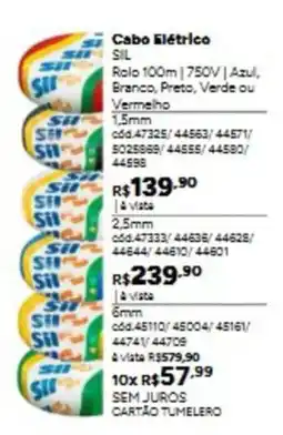 Tumelero Cabo elétrico sil oferta