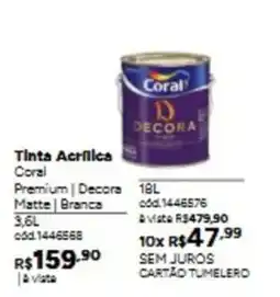 Tumelero Tinta Acrílica Coral Premium | Decora Matte | Branca oferta