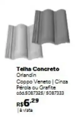 Tumelero Telha concreto orlandin coppo veneto cinza pérola ou grafite oferta