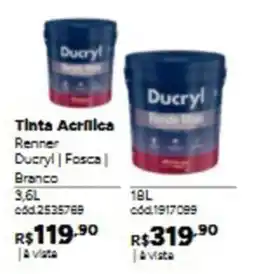 Tumelero Tinta Acrilica Renner Ducryl | Fosca | Branco oferta