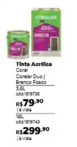 Tumelero Tinta Acrilica Coral Coralar Duo | Branco Fosco oferta