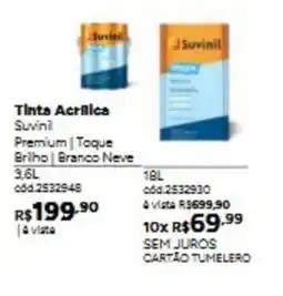 Tumelero Tinta Acrílica Suvini Premium Toque Brilho Branco Neve oferta