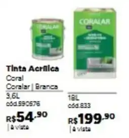 Tumelero Tinta Acrílica Coral Coral Branca oferta