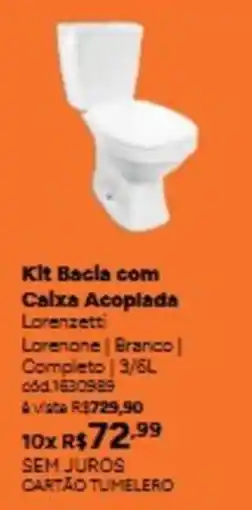 Tumelero Kit Bacla com Calxa Acoplada Lorenzetti oferta