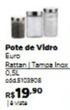 Tumelero Pote de Vidro Euro oferta