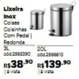 Tumelero Lixelra inox coisas coisinhas com pedal redonda oferta